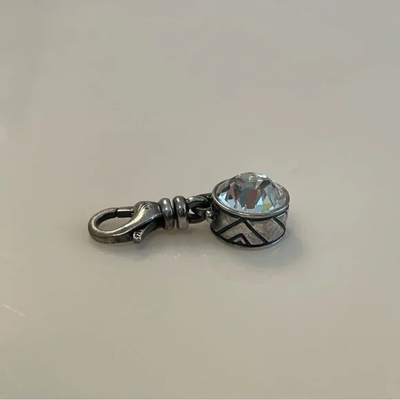 Silpada Silver Charm with Clear Swarovski Crystal in a Bezel Setting - Picture 4 of 6